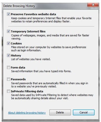 How to Delete Internet Explorer History in IE6, IE7 and IE8