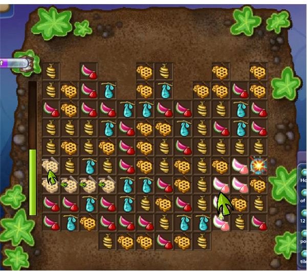 The harvesting mini game.