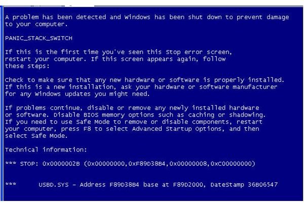 blue screen faulty hardware