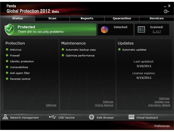 Panda Global Protection 2012 UI