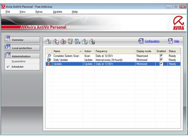 Scheduler Manager in AntiVir 9