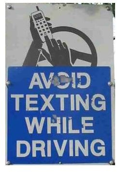 avoid texting sign