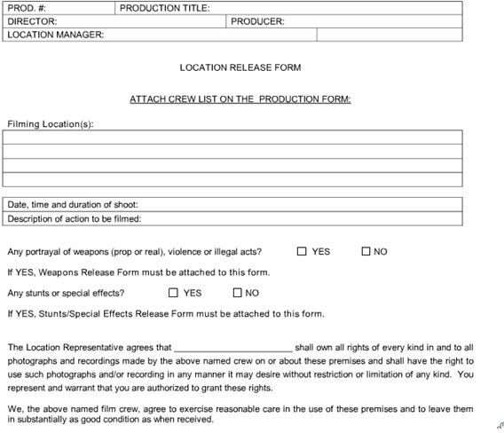 Location Release Form