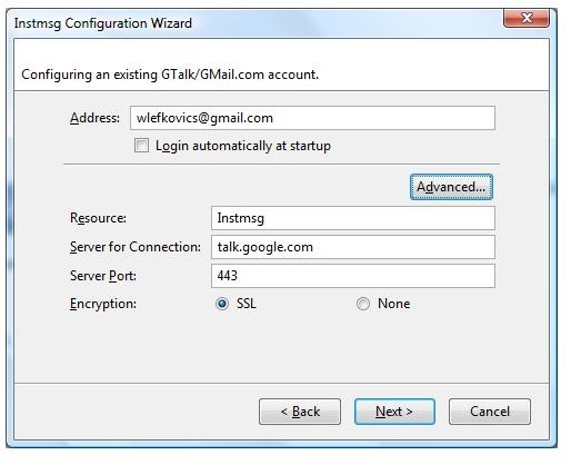 Figure 8 - GMTalk IM Account Configuration