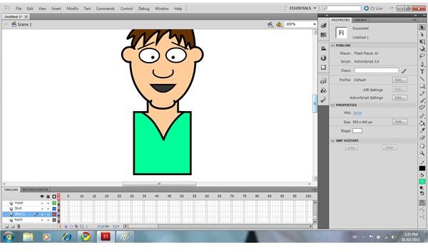 Use The Rectangle Tool & Selection Tool To Draw The Neck & Shirt