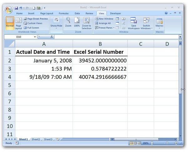 How to Switch between Excel Serial Numbers and Real Date and Time Values