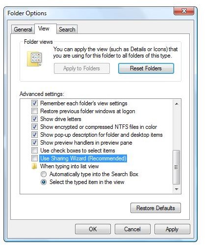Disable Simple File Sharing in Windows will help remove Google Pop Up Virus