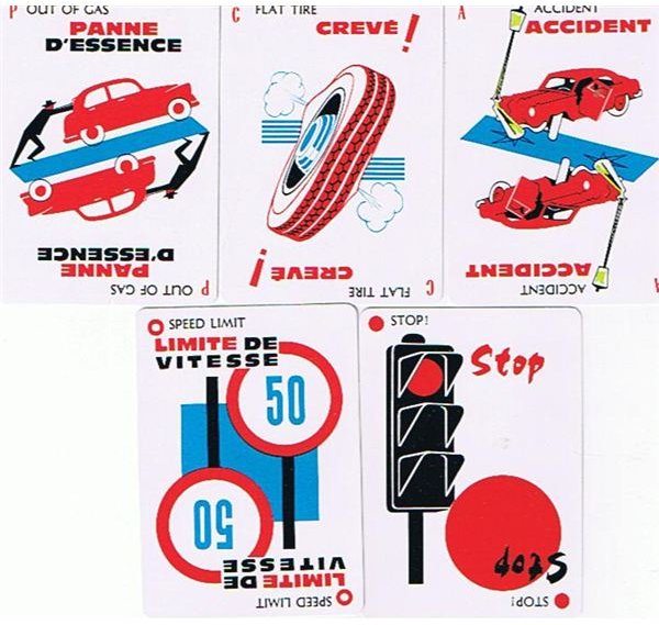 Mille Bornes Hazard Cards