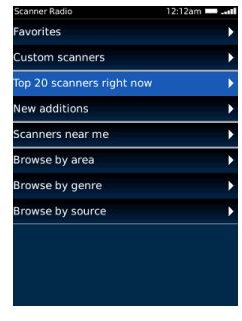 Scanner Radio -Blackberry app police scanner