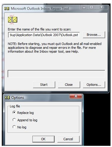 how to use microsoft outlook inbox repair tool 2007