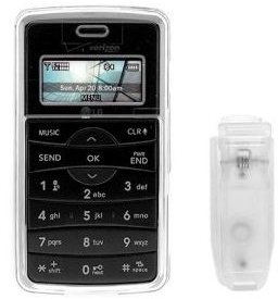 Transparent Clear Crystal Snap-on Cover Case with Clip For Verizon LG VX9100 ENV2 Cell phone