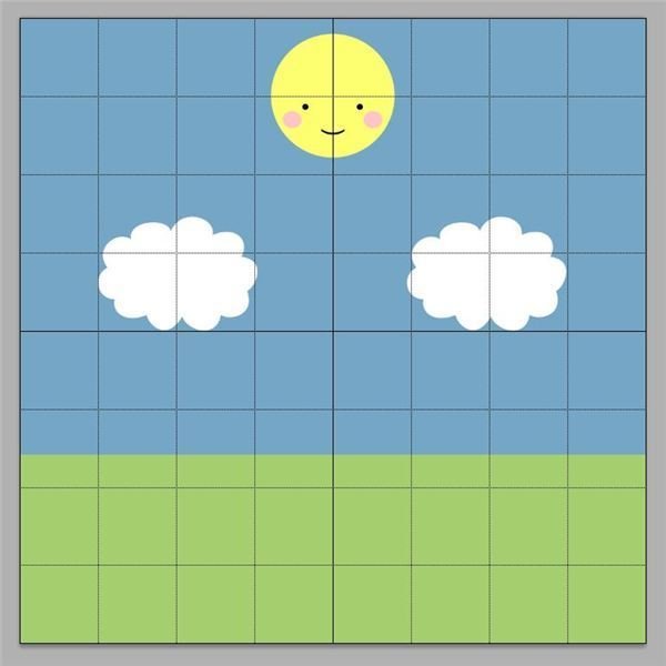 A grid is useful for aligning things in Photoshop.