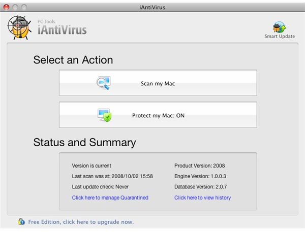 iAntivirus OS X internet spyware monitor freeware
