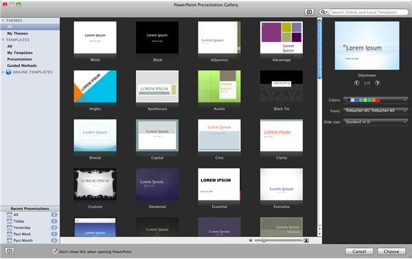 PowerPoint for Mac 2011 Templates
