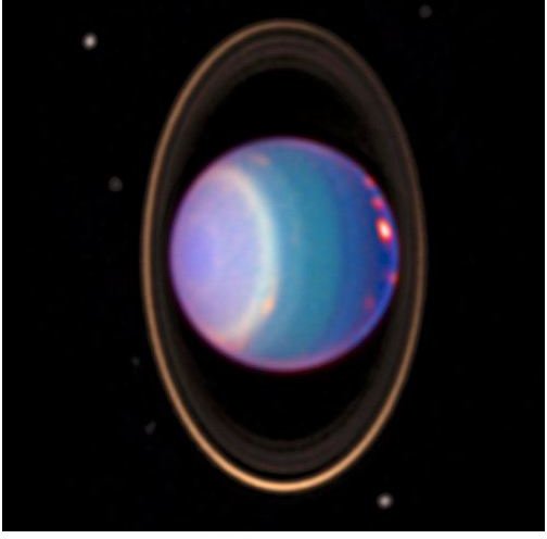 Hubble - Uranus with Rings and Moons