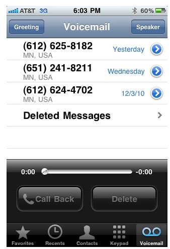 iPhone Visual Voicemail