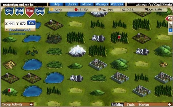 Kingdoms of Camelot map view screenshot