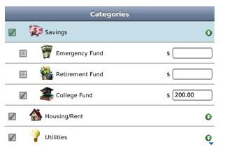 MiBudget Modifying categories