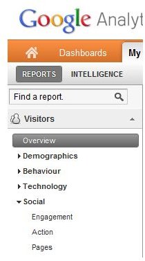 +1 menu in Google Analytics