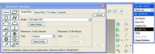 Pro Engineer Geometric Tolerance Tutorial How to Create Gtol Dimension in ProE