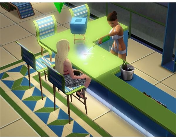 The Sims 3 Ordering a Drink at Aquarius