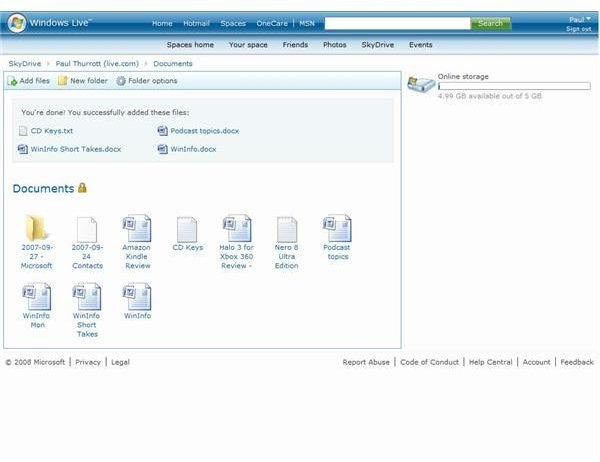 Windows Live SkyDrive Documents