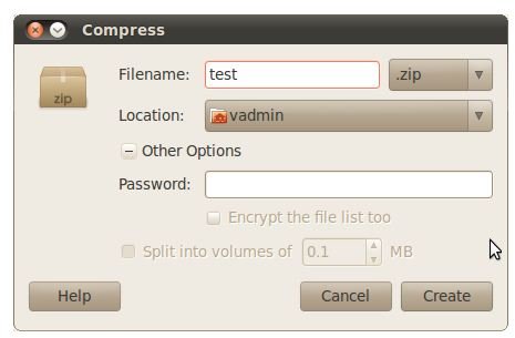 linux zip folder