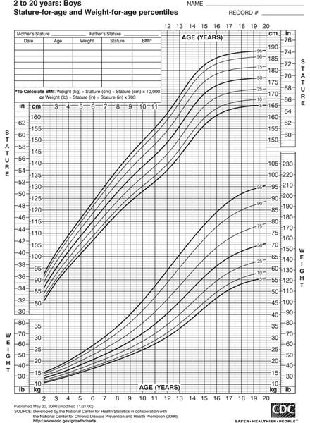 Physical Development In Children Chart