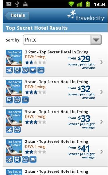 Travelocity Hotel Page