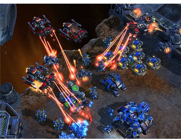 Starcraft 2 Battlecruisers Attacking