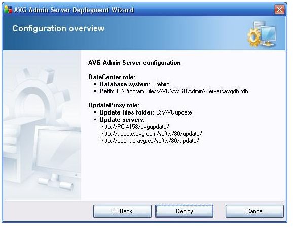 Admin Server Deployment Wizard