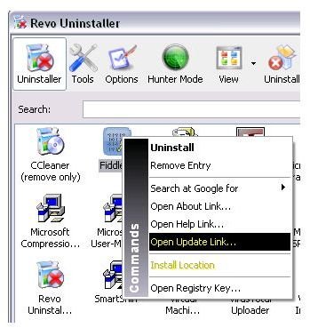 Revo Uninstaller commands