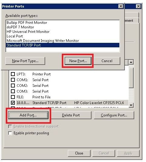 Adding Custom Printer Port 2