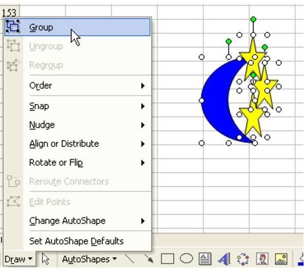 Join Two or More AutoShapes to Create a Group so You Can Move Them Together - Excel Tips & Tricks at Bright Hub