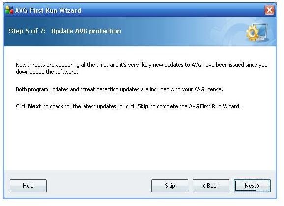 AVG First Run Wizard