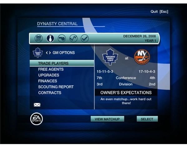 All The Secrets of NHL 09 Dynasty Mode - Day-to-Day Hints - by John Sinitsky