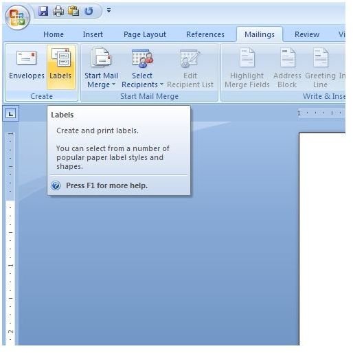 How to Print Professional Labels in Word 2007