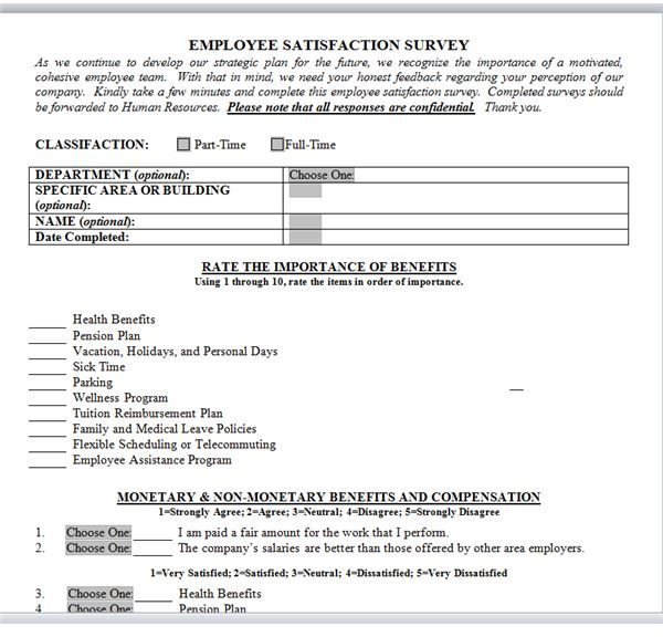 Employee Survey Template