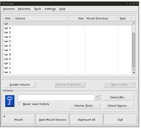 TrueCrypt Screenshot