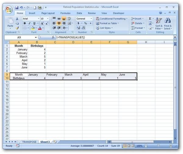 Excel&rsquo;s Transpose Function