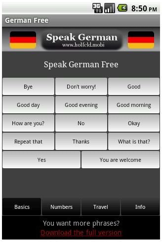 Free Apps - Learn to Speak German for Android OS