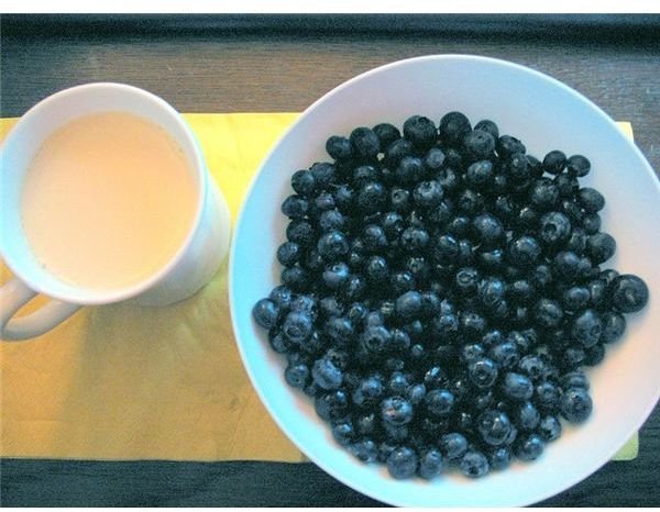 Blueberries and soy milk
