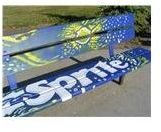 Students' Mural Painting Lesson:  Pop Art Park Bench