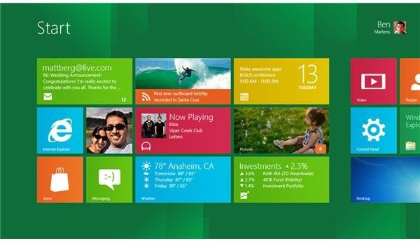 The new Windows 8 start screen