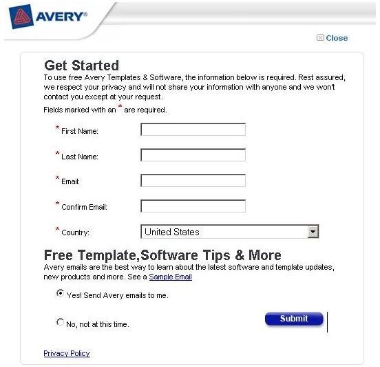 Avery Info Window