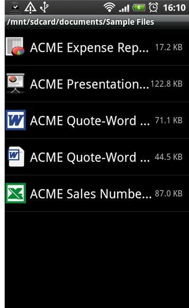 OfficeSuite Pro for Android Documents Search