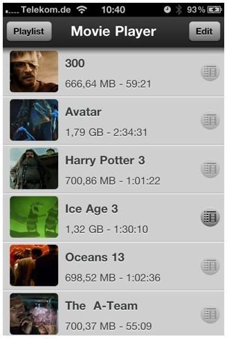 Movie Player iPhone App