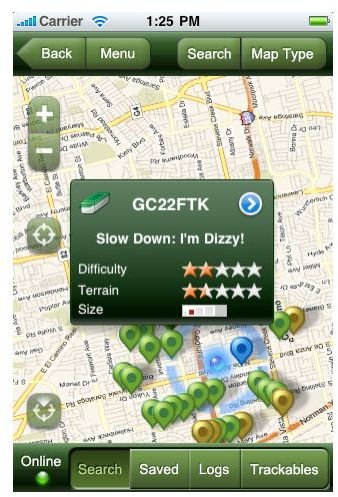Geocaching iPhone App