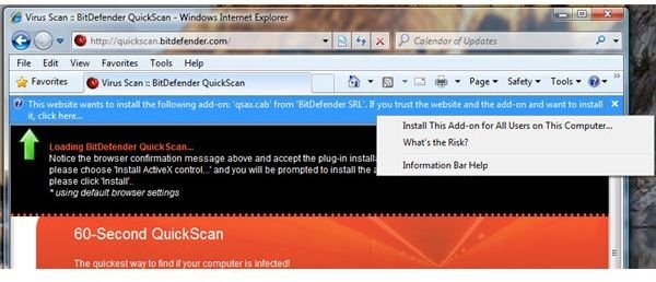 BitDefender QuickScan for Internet Explorer