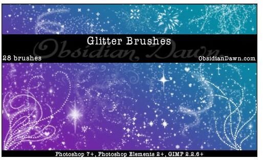 Glitter Sparkles Brushes by redheadstock